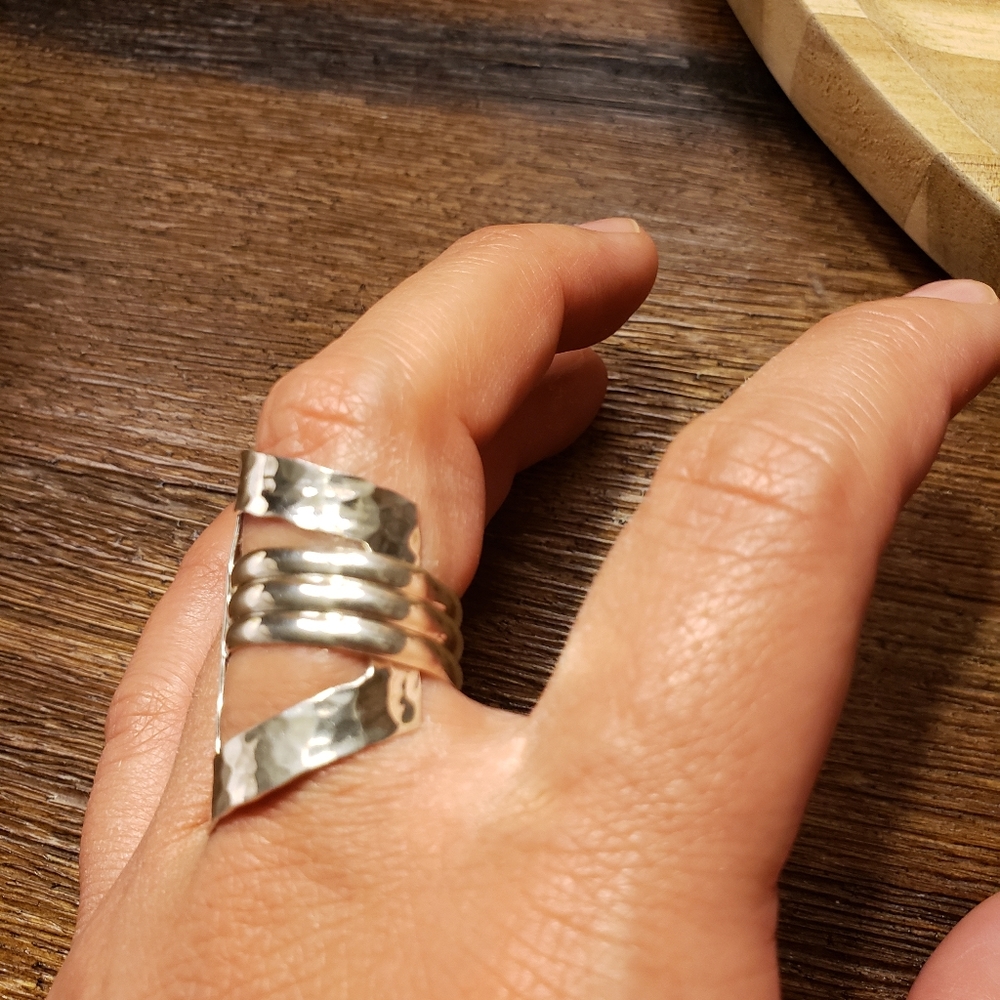 Sterling Silver Modernist Ring - image 3